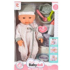 Комплект Tutu Love - Кукла-бебе с аксесоари, сива, 36 cm -1