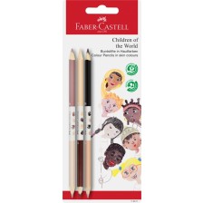 Комплект двувърхи моливи Faber-Castell - Децата на света, 3 броя 