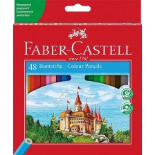 Комплект цветни  моливи Faber-Castell - Замък, 48 броя -1