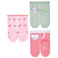 Детски чорапи за момиче Sterntaler - 17/18 размер, 6-12 месеца, 3 чифта -1