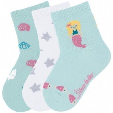 Комплект детски чорапи Sterntaler - с русалка, 23/26 размер, 3 чифта -1