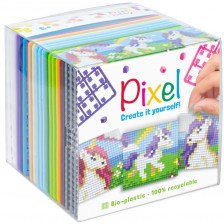 Креативен комплект с пиксели Pixelhobby Classic - Куб, Еднорози -1