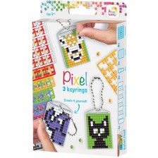Креативен комплект с пиксели Pixelhobby - Ключодържатели, животни