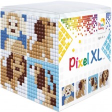 Креативен комплект с пиксели Pixelhobby - XL, Куб, кученца -1