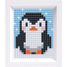 Креативен комплект с рамка и пиксели Pixelhobby - XL, Пингвинче