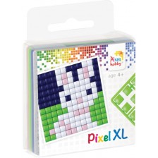 Креативен комплект с пиксели Pixelhobby - XL, Зайче, 4 цвята