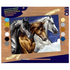 Творчески комплект за рисуване KSG Crafts - Диви коне -1