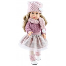 Кукла Paola Reina Soy Tú - Одри, с пола, плетена блуза, шал и шапка, 42 cm -1