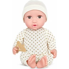 Кукла-бебе Battat Lulla Baby - С бяла пижама на точки и шапка -1