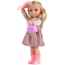 Кукла Moni - С лилава рокля и дълга руса коса, 36 cm
