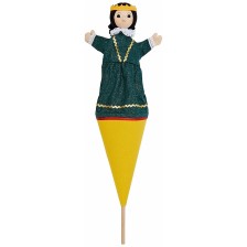 Кукла за театър с конус и дървена пръчка Moravska ustredna Brno - Кралица, 56 cm -1