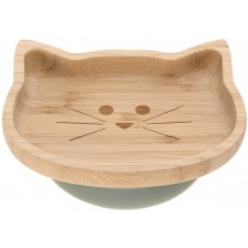 Купа от бамбук с вакуум Lassig - Little Chums Cat