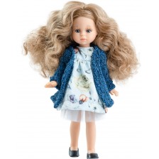 Кукла Paola Reina Mini Amigas - Инес, с рокля и плетена жилетка, 21 cm