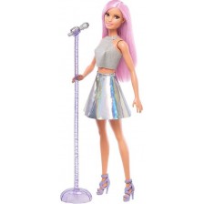Кукла Mattel Barbie - Поп звезда с микрофон със стойка -1