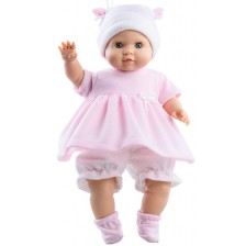 Кукла-бебе Paola Reina Manus - Ейми, с розова туника и панталонки, 36 cm -1