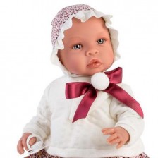 Кукла Asi Dolls  - Бебе Лея, с червена панделка и помпон -1