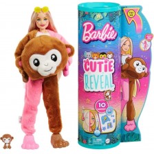 Кукла супер изненада Barbie - Color Cutie Reveal, маймуна -1