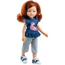 Кукла Paola Reina Amigas - Инма, с блузка с фламинго, 32 cm -1
