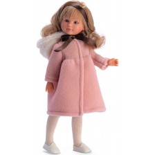 Кукла Asi Dolls - Силия, с вълнено розово палто с качулка, 30 cm -1