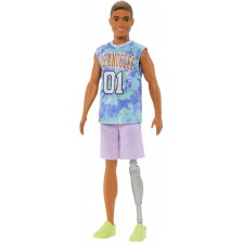 Кукла Barbie Fashionistas - Кен, с тениска Los Angeles -1