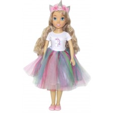 Кукла Bambolina - My lovely doll, с рокля на еднорог, 80 cm -1
