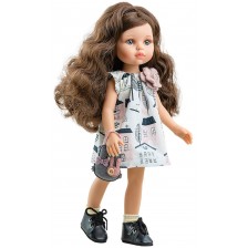 Кукла Paola Reina Amigas - Карол, с къса рокля с къщички, 32 cm -1
