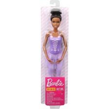Кукла Mattel Barbie - Балерина, с черна коса и лилава рокля -1