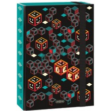 Кутия с ластик Ars Una Geek - A4, черна със синьо -1