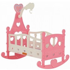 Детска играчка Polesie - Легло за кукла Heart, розово -1