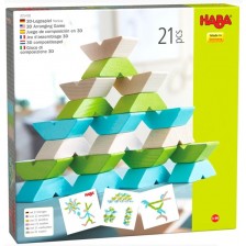 Логическа игра Haba - Танграм, с шаблони, 21 части -1