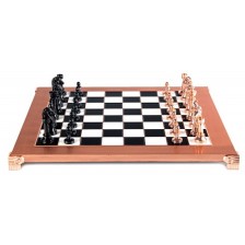 Луксозен шах Manopoulos - Staunton, черно и мед, 36 х 36 -1