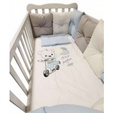 Луксозен спален комплект Bambino Casa - Pillows blu, 12 части -1