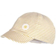Лятна шапка с козирка Maximo - Бяла с жълти черти, размер 45, 9-12 м -1