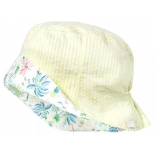 Лятна шапка с две лица Maximo - Светлозелена, цветя, UPF30+, размер 53, 3-4 г -1