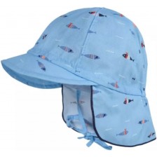 Лятна шапка Maximo - Риби, синя, UPF50+, размер 41, 4-6 м -1