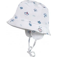 Лятна шапка с периферия Maximo - Лодки, бяла, UPF50+, размер 43, 6-9 м -1