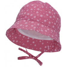 Лятна шапка с UV 50+ защита Sterntaler - Цветя, 53 cm, 2-4 години, розова
