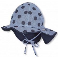 Лятна детска шапка с UV 50+ защита Sterntaler - 49 cm, 12-18 месеца, синя -1
