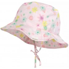 Лятна шапка с периферия Maximo - Цветя, розова, UPF50+, размер 53, 3-4 г -1