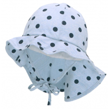 Лятна шапка с UV 50+ защита Sterntaler - На точки, за момиче, 47 cm, 9-12 месеца, синя