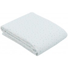 KikkaBoo Лятно одеяло от муселин двупластово 100х100 см Dots Blue -1