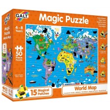 Магически пъзел Galt - Карта на света, 50 части