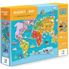 Магнитна игра Dodo - Карта на света, 118 части