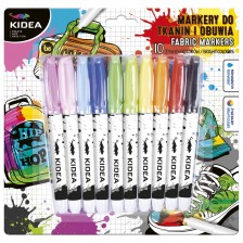 Маркери Kidea  - за текстил, 10 цвята -1