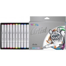 Маркери за рисуване Colorino Artist - 12 цвята, пастел -1