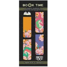 Магнитни книгоразделители Simetro Book Time - Еднорози и Цветя -1
