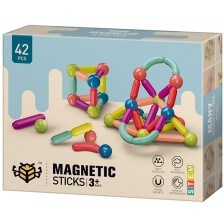 Магнитен конструктор Smart Baby - С топчета и пръчки, 42 части -1