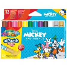 Маслени пастели Colorino Disney - Mickey and Friends, 12 цвята