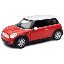 Метален автомобил Newray - Mini Cooper, 1:24, червен