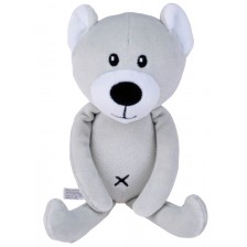 Мека играчка за гушкане Bali Bazoo - Teddy Bear, 20 cm, светлосива